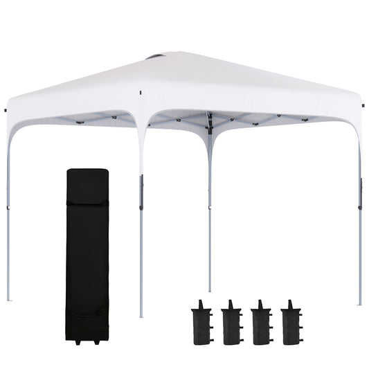 Cenador Plegable Protección Uv 50+ Outsunny 2,5x2,5x2,68 M Blanco_0