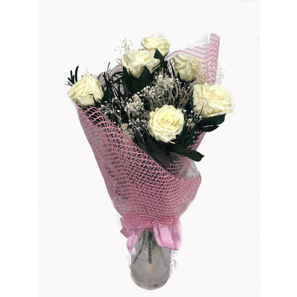 Mundo Eterno Ramo De 6 Rosas Eternas Blancas_0