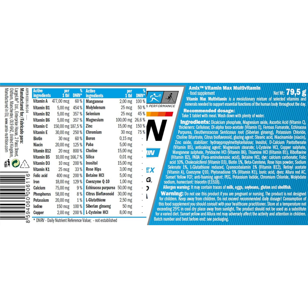 Performance Vitamin Max 60 Tab_2