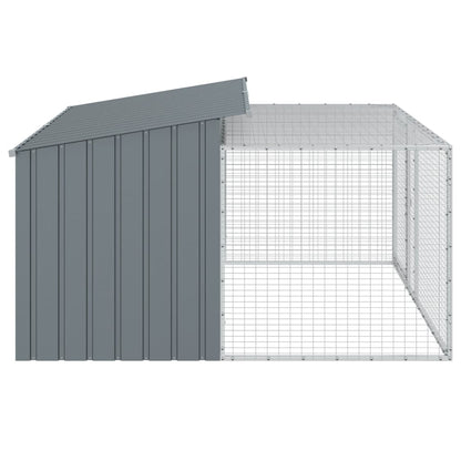 Caseta Para Perro Con Corral Antracita 197x194x110 Cm Acero Galvanizado_5
