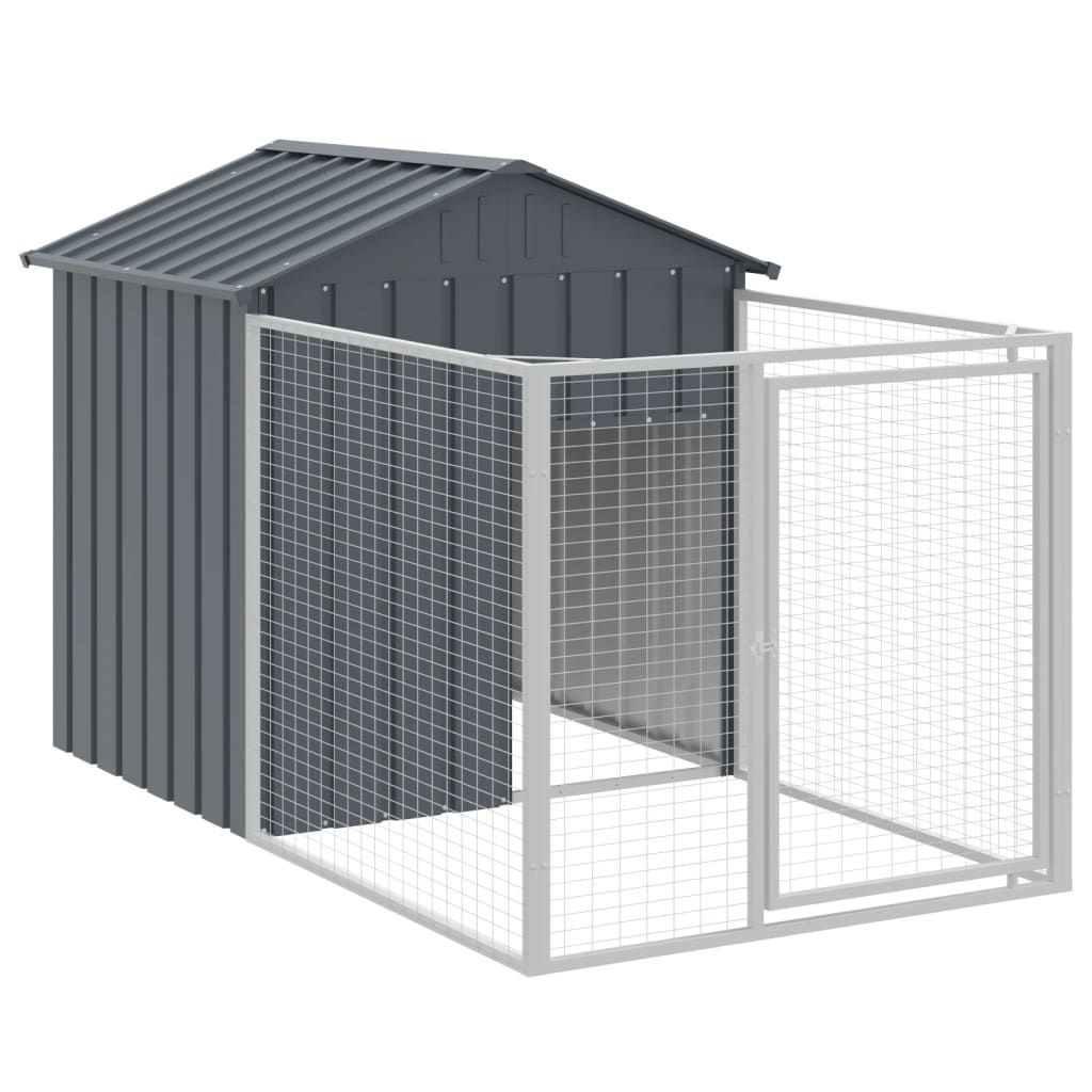 Caseta Perros Con Tejado Acero Galvanizado Gris 117x1017x123 Cm_5