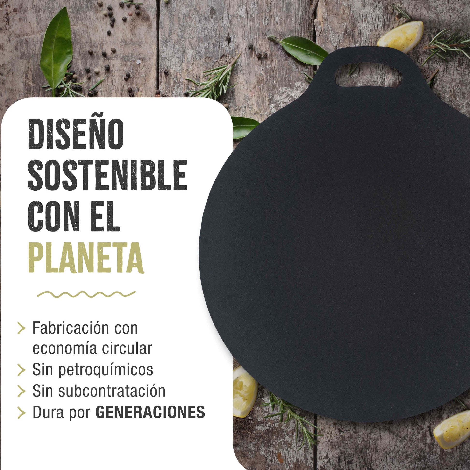 Victoria Plancha Cocina Hierro Fundido Esmaltado Inducción Budare 38cm Pizza, Crepes Para Fuego, Horno, 38526, Negro_5