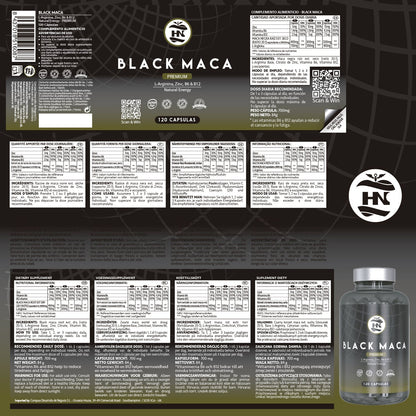 Pack 2 X Black Maca 20:1 Con L-arginina, Zinc Y Vitaminas B6 Y B12 - 2 X 120 Cápsulas Vegetales_2