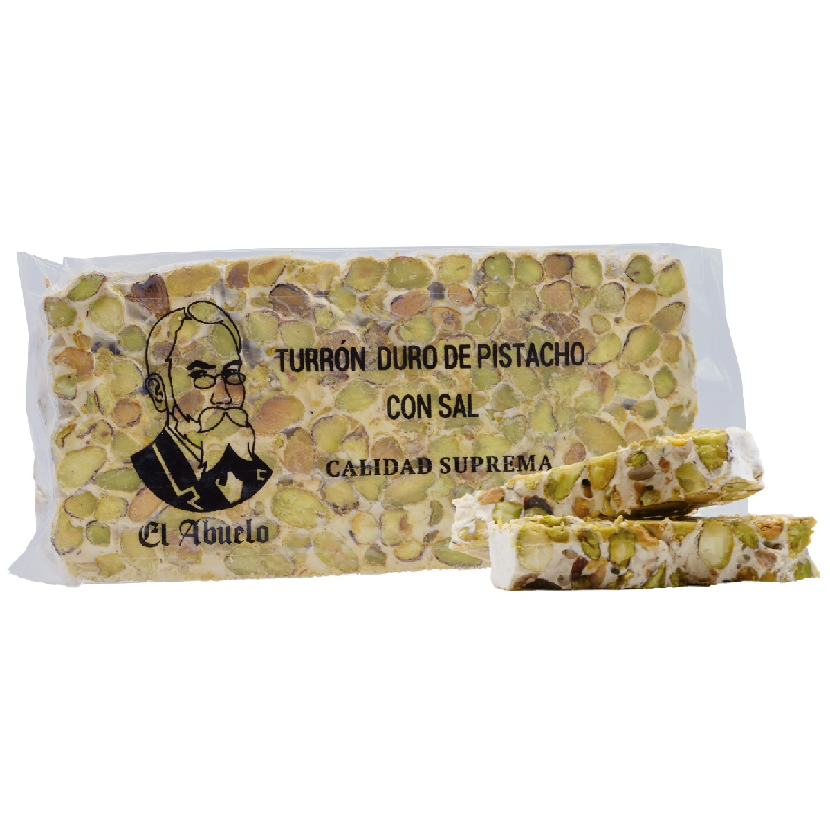 Turrón Duro de Pistacho con Sal Calidad Suprema El Abuelo 200 g