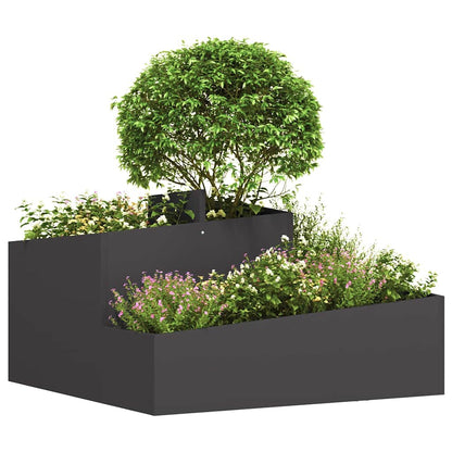 Macetero De Jardín Negro 80 X 80 X 50 Cm Acero Laminado En Frío_2