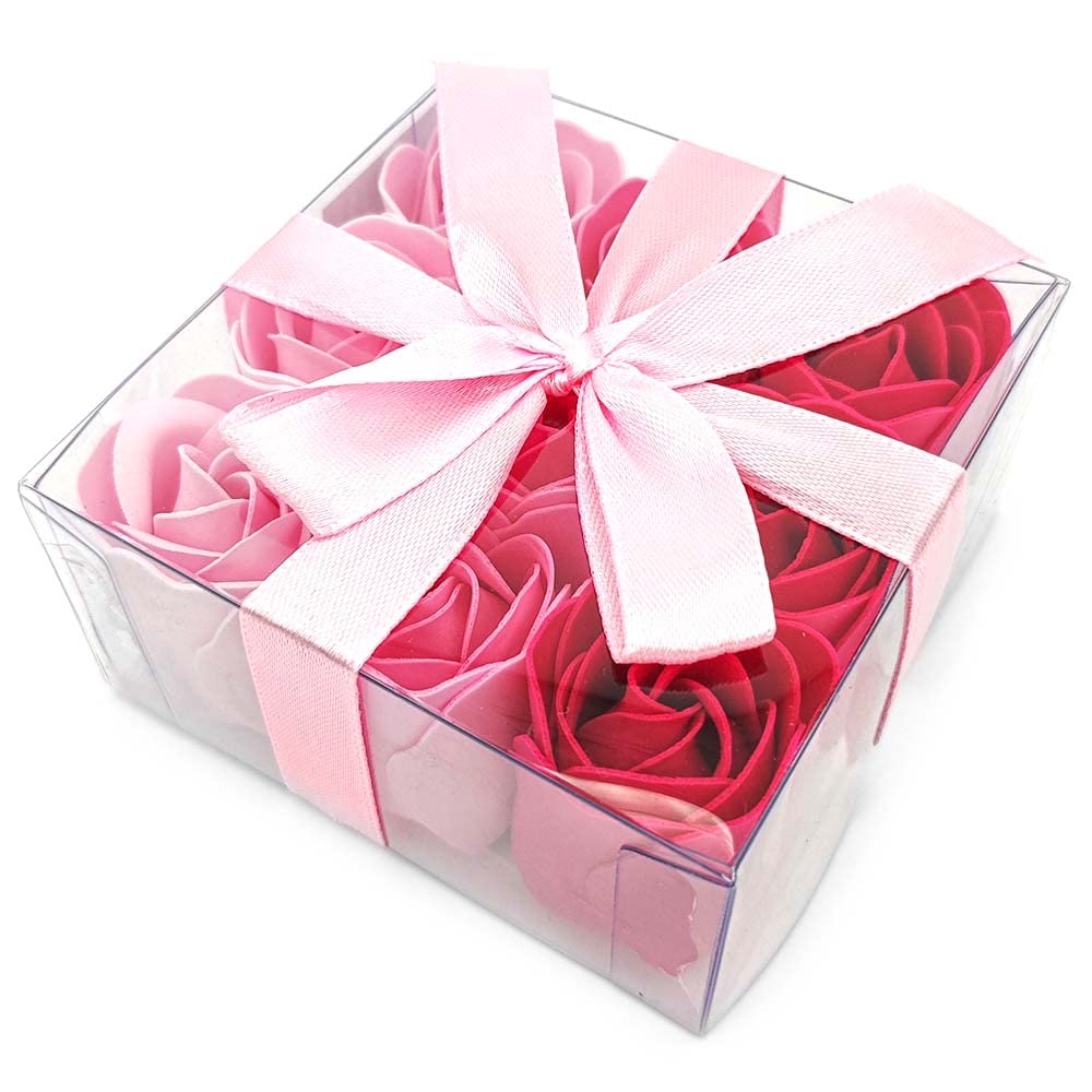 Pack 20 Cajas 9 Rosas De Jabón (rosa) - Flores Con Pétalos De Jabón Perfumados - Regalo Original Para Días Especiales_0