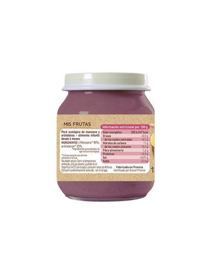 Tarrito de Manzana y Arándanos Babybio 130g