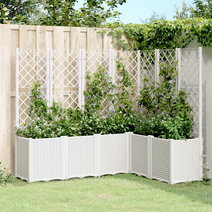 Jardinera Con Enrejado Pp Blanco 160x120x140 Cm_1