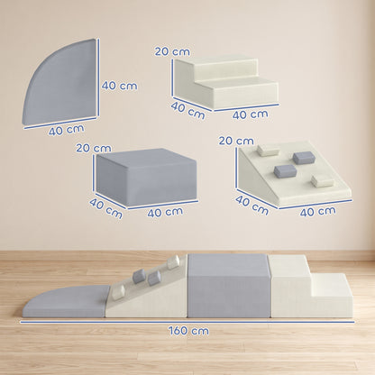 Blocos De Espuma Infantil Aiyaplay Pu, Epe Cinzento-claro E Bege 80x80x20 Cm_2