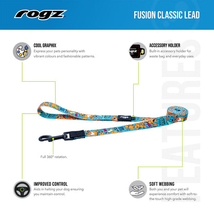 Correa Para Perro, Modelo Fusion De Rogz, Estampado Comic Azul. Talla L (21-40kg)_4