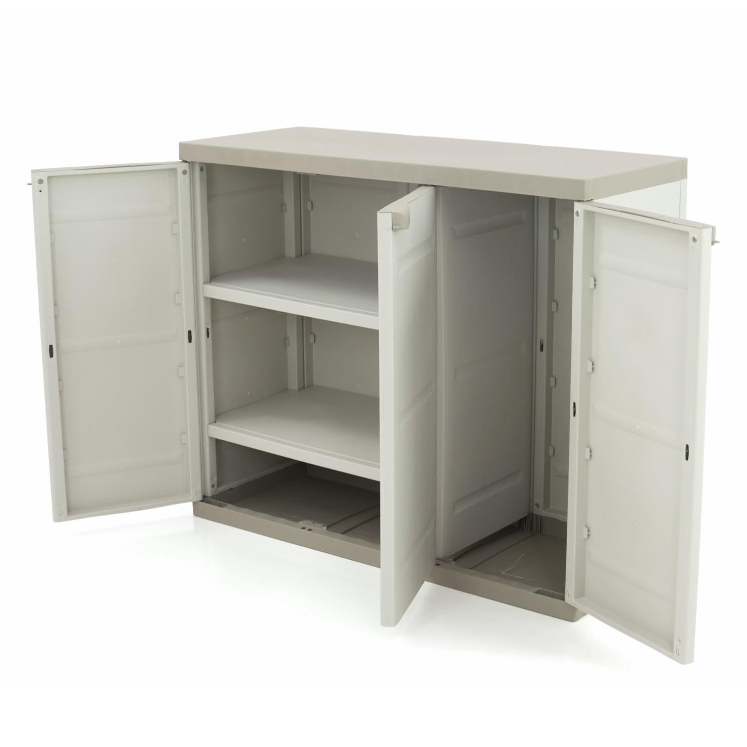 Medio Armario de 3 Puertas 105 cm Titanium Plastiken Beige (Reacondicionado)
