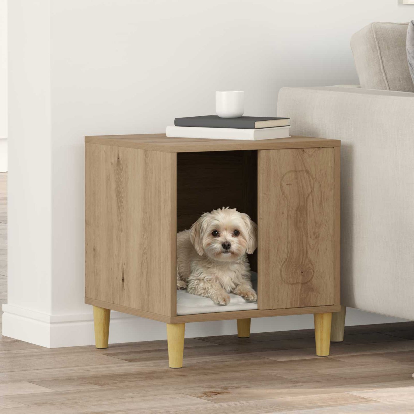 Casa Para Perros Roble Artesanal 44 X 42 X 49 Cm_1