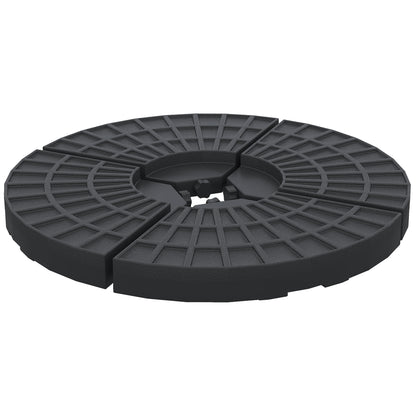 Outsunny Peso Para Base De Sombrilla De 4 Piezas Para Base Cruzada Negro_0
