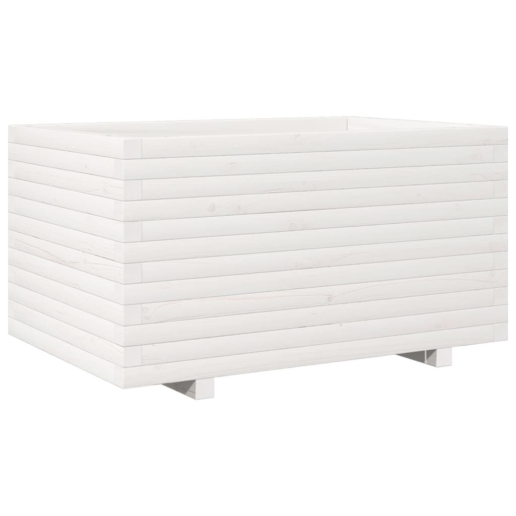 Jardinera Madera Maciza De Pino Blanco 90x60x49,5 Cm_0