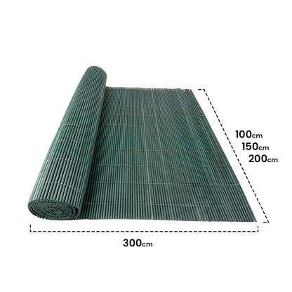 Cerramiento Ecológico De Mimbre Lop Verde 1x3 M / Multicolor_3