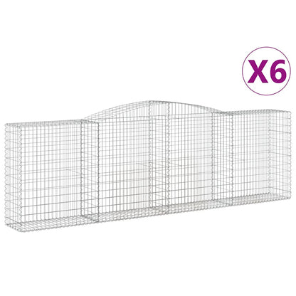 Cestas De Gaviones 6 Uds Forma De Arco Hierro 400x50x120/140 Cm_0