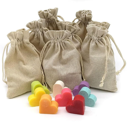 Bolsa Yute Con 5 Jabones - Aroma Naranja Y Jengibre - Jabón De Glicerina Con Forma De Corazón - Detalle Para Invitados_5