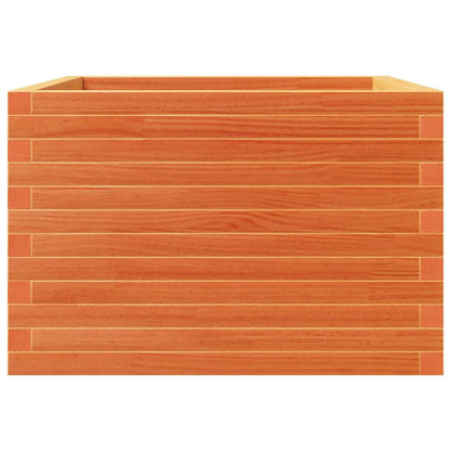 Jardinera De Madera Maciza De Pino Marrón Cera 70x70x46 Cm_4