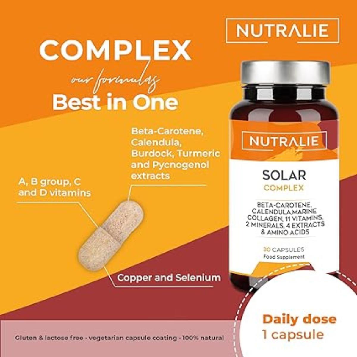 Solar Complex con Colágeno Bronceador y Protector Nutralie 30 cápsulas