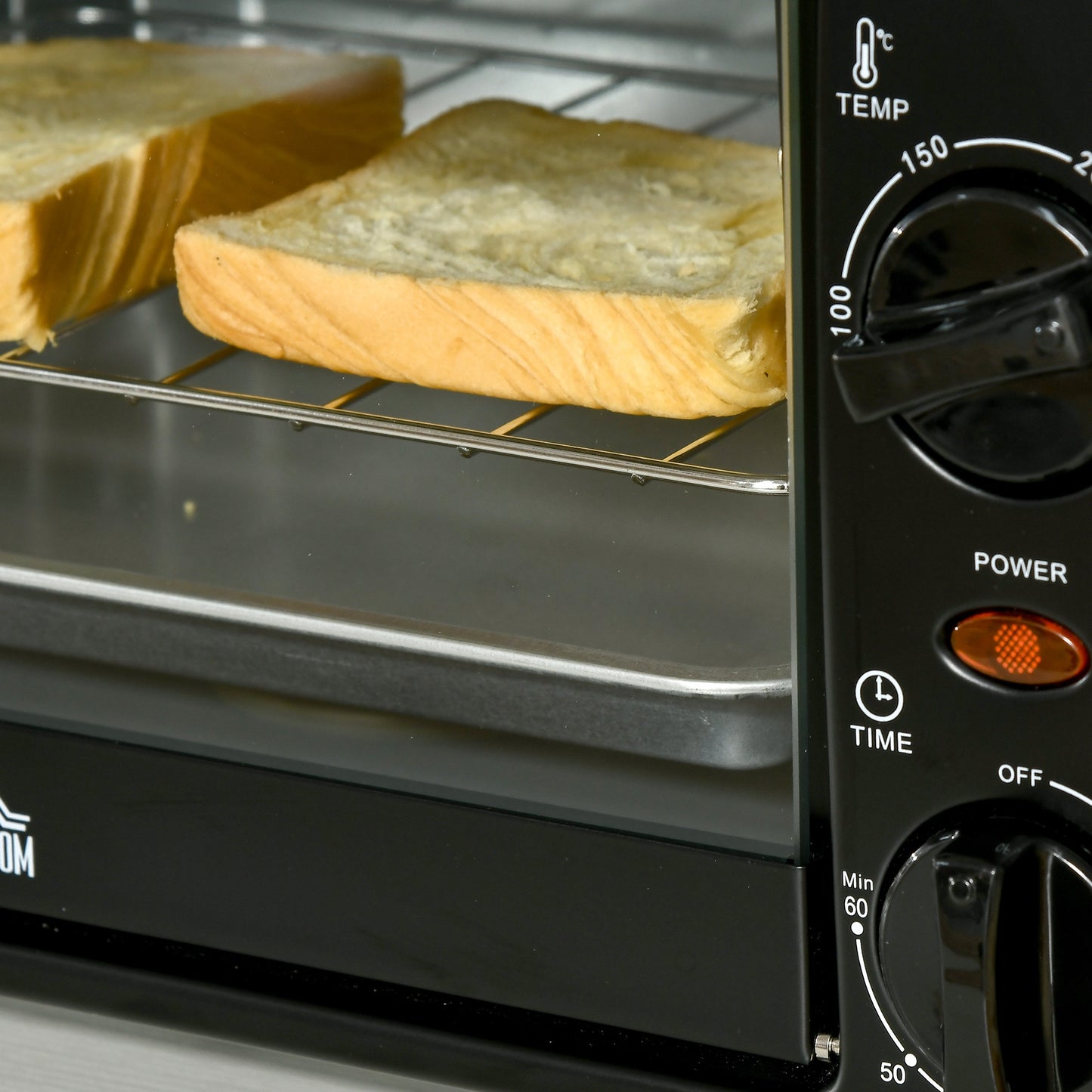 Homcom Horno Eléctrico Sobremesa 10 L 750w Temperatura 230 ℃ 36,5x26x22 Cm Negro_4