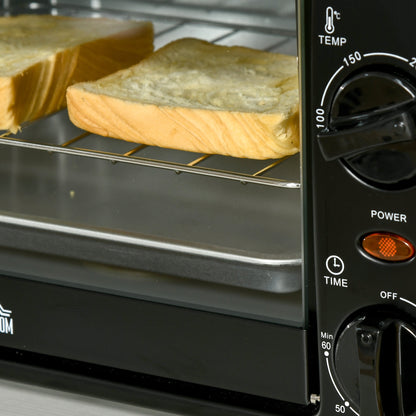 Homcom Horno Eléctrico Sobremesa 10 L 750w Temperatura 230 ℃ 36,5x26x22 Cm Negro_4