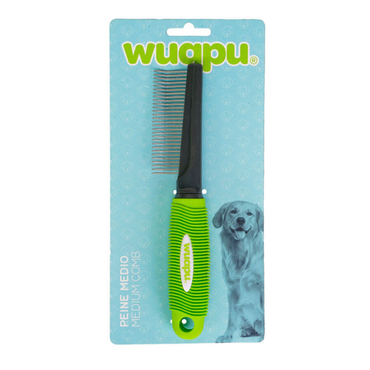Peine Medio Wuapu, Peine Ergonómico Medio Para Perros, Ideal Para Pelajes Largos, Ásperos Y Rizados_0