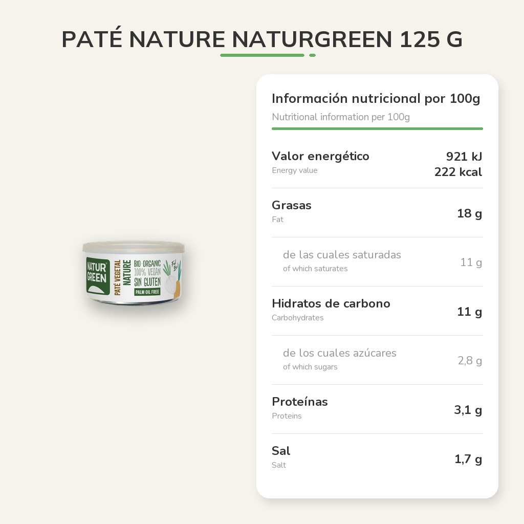 Información nutricional