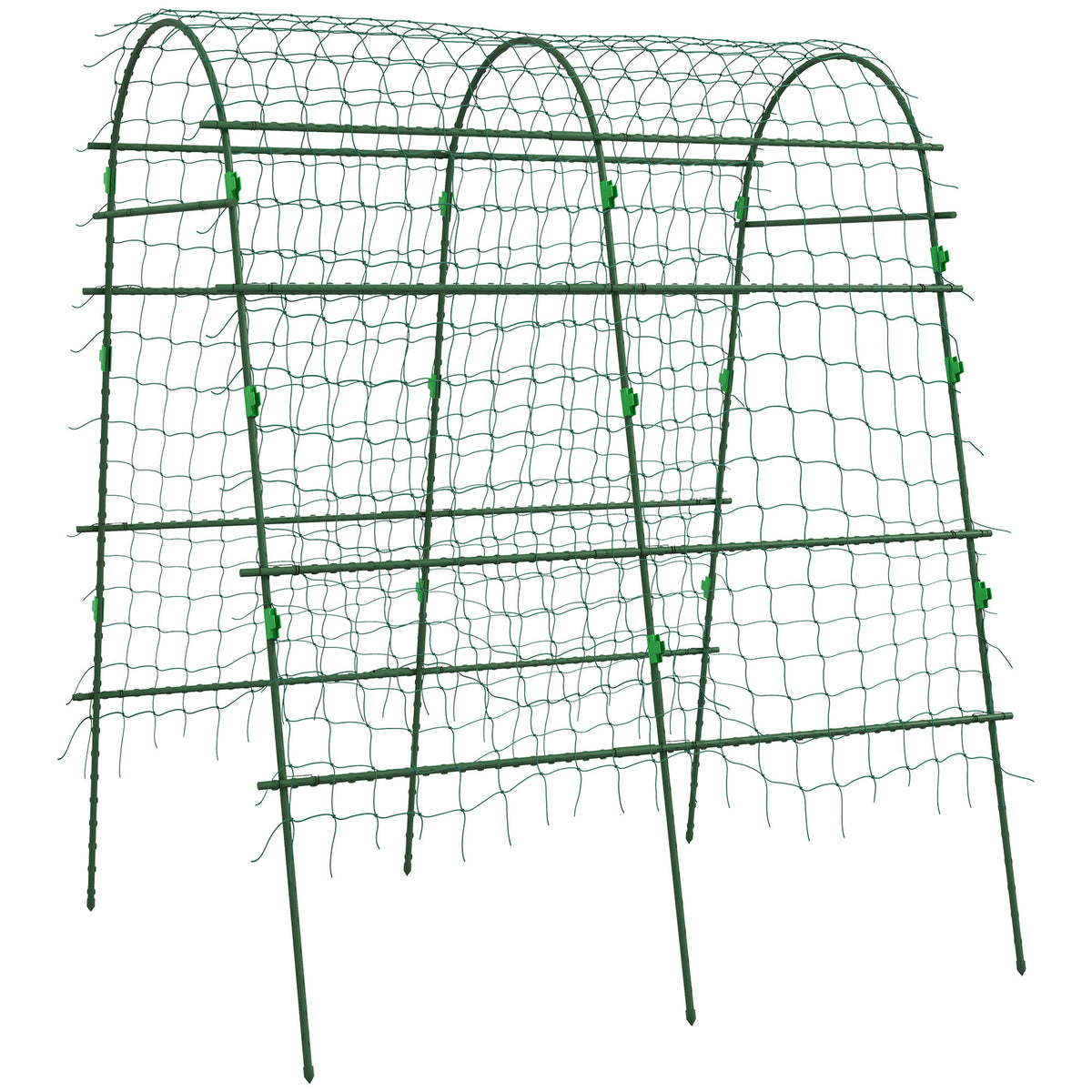 Outsunny Enrejado De Pepino 206 Cm Para Plantas Trepadoras Al Aire Libre Verde_0