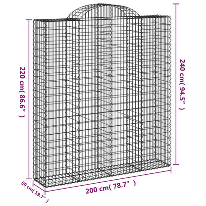 Cestas De Gaviones 2 Uds Forma De Arco Hierro 200x50x220/240 Cm_5