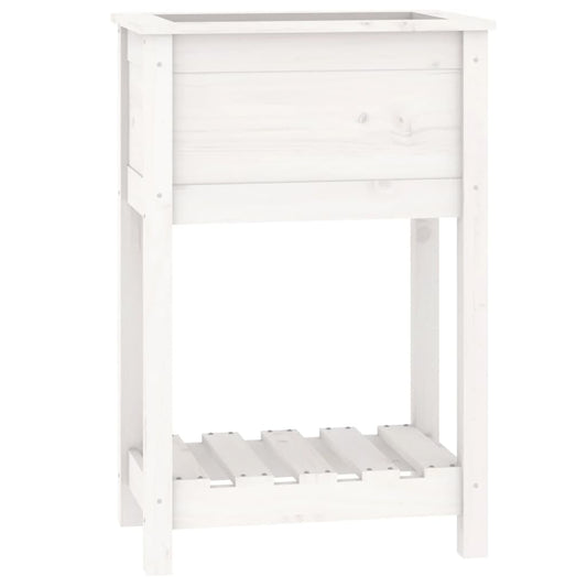 Jardinera De Madera Maciza De Pino Blanco 54x34,5x81 Cm_0