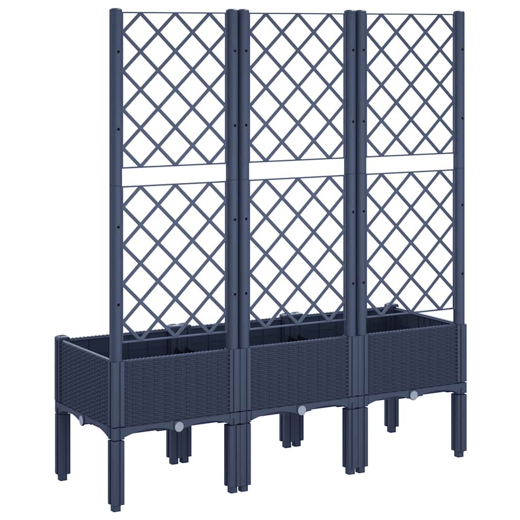 Jardinera Con Enrejado Pp Azul Gris 120x40x142 Cm_4