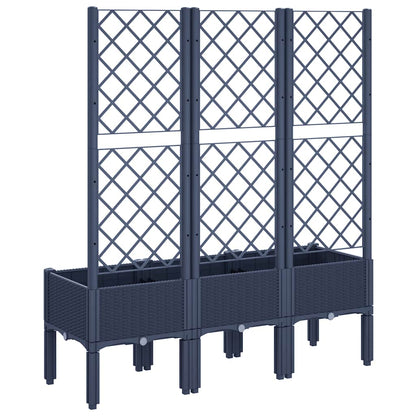 Jardinera Con Enrejado Pp Azul Gris 120x40x142 Cm_4