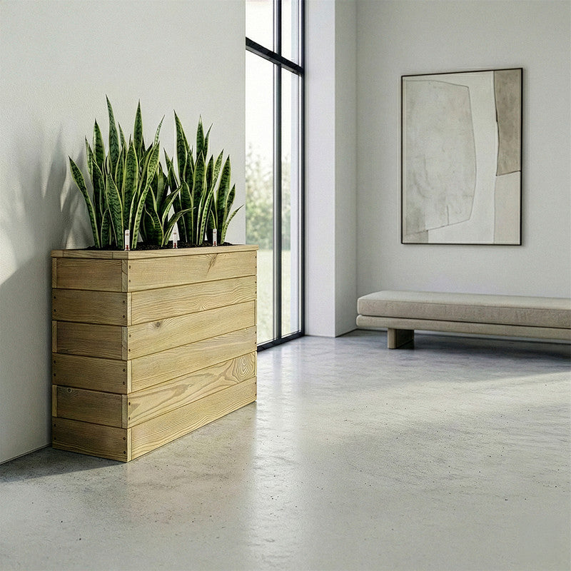 Jardinera Con Autorriego De Madera Nidum Basic Interior Y Exterior Hortalia 86x34x60 Cm_1