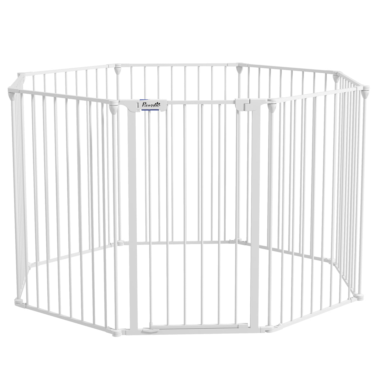 Pawhut Parque Para Perros De 8 Paneles 64x90 Cm Con Doble Cerradura Blanco_0