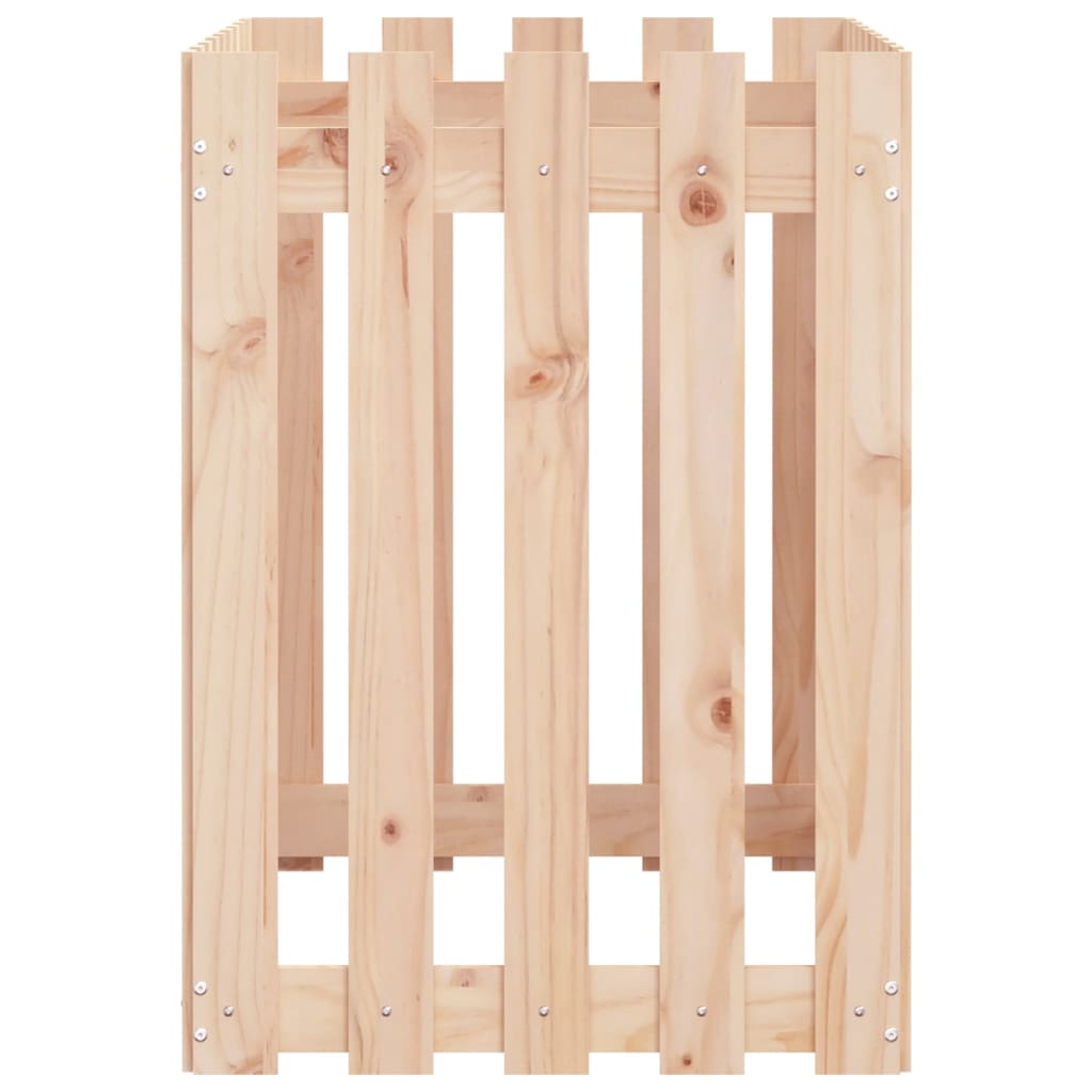 Arriate Elevado Jardín Con Valla Madera Maciza Pino 100x50x70cm_5