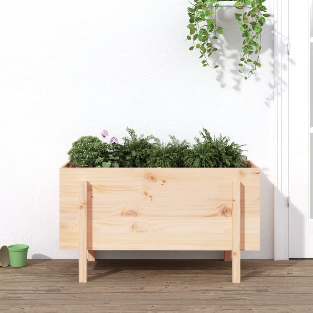 Arriate Elevado De Jardín Madera Maciza De Pino 101x50x57 Cm_1