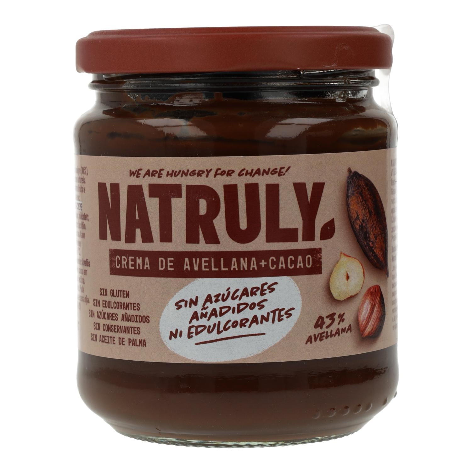 Pack 6x Crema de cacao y avellana Natruly 285 g