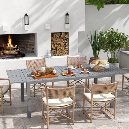 Mesa De Jardín Outsunny Aluminio Gris Oscuro 240x94x73 Cm_1