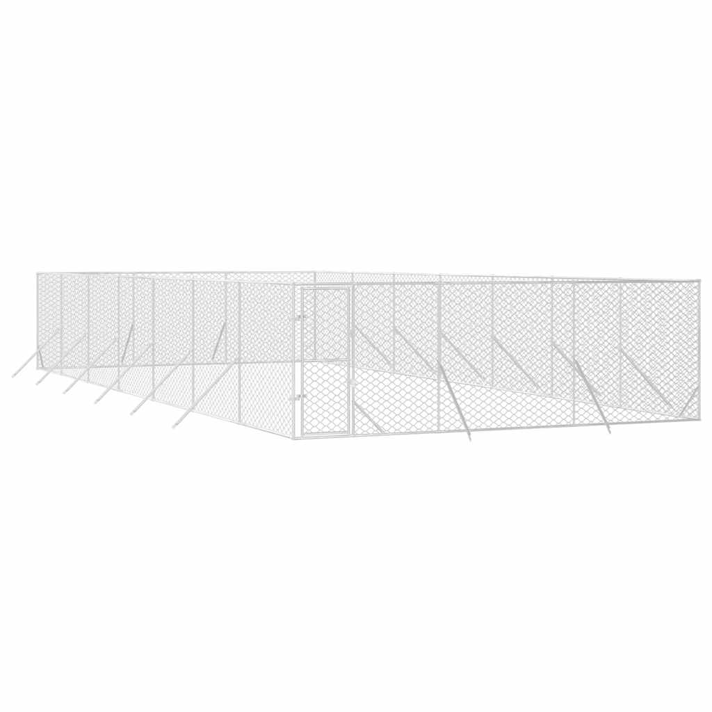 Perrera De Exterior Acero Galvanizado Plateado 6x14x2 M_2