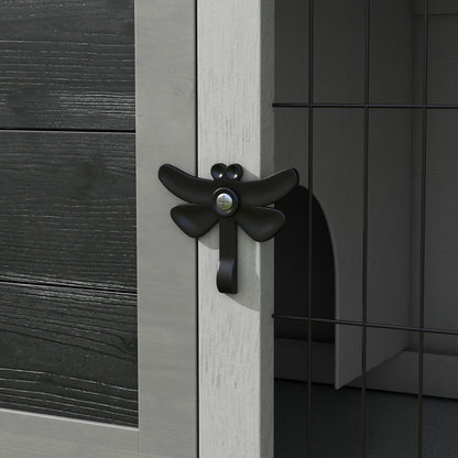 Pawhut Conejera De Madera Exterior Con Bandeja Extraíble Mascotas Pequeñas_4