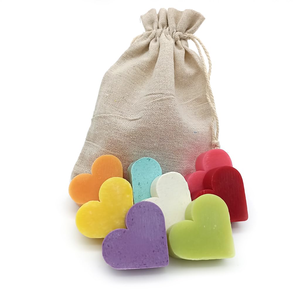 Bolsa De Yute Con 5 Jabones - Aroma Rosas - Jabón De Glicerina Con Forma De Corazón - Detalle Para Invitados_4