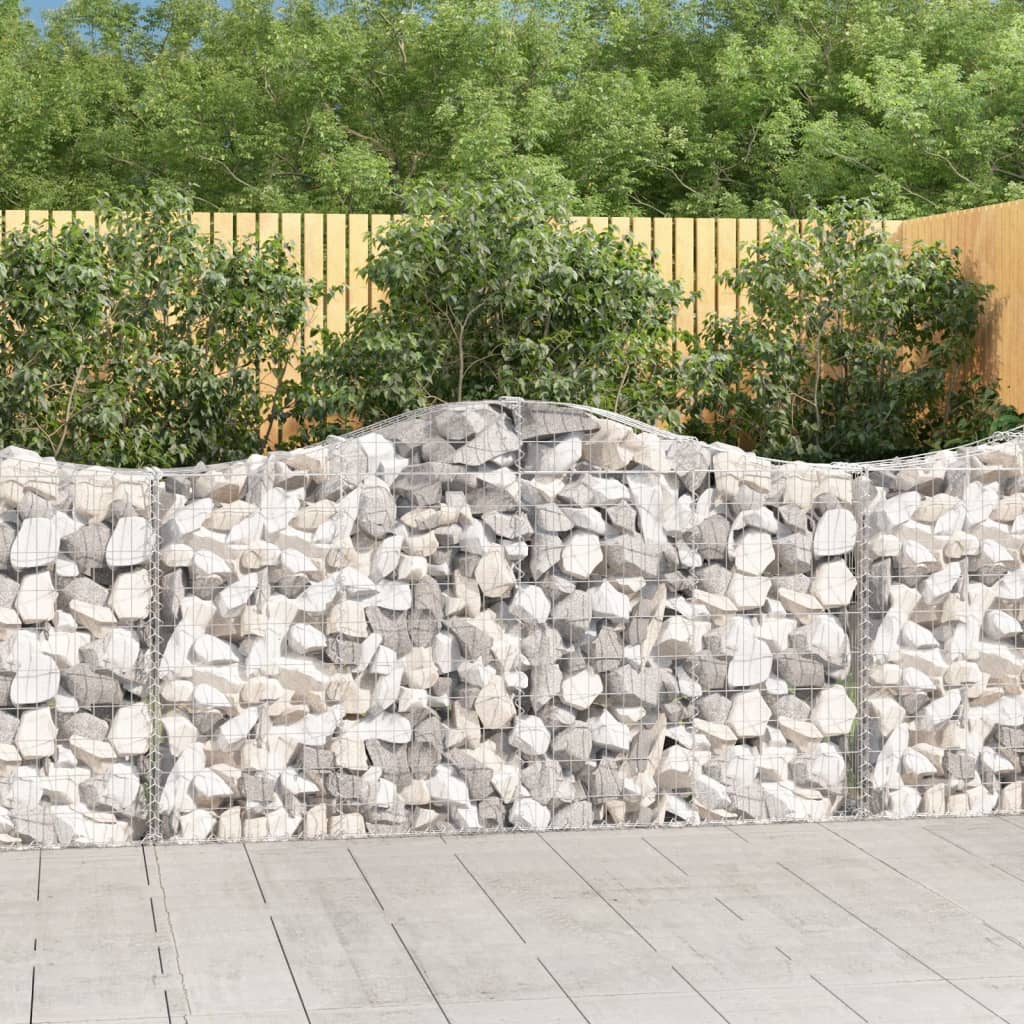 Cestas De Gaviones 5 Uds Forma De Arco Hierro 200x30x100/120 Cm_1