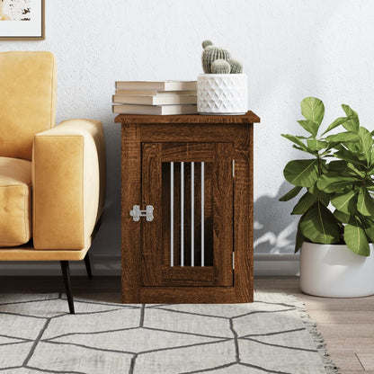 Jaula Para Perros Madera De Ingeniería Roble Marrón 45x62x59 Cm_2