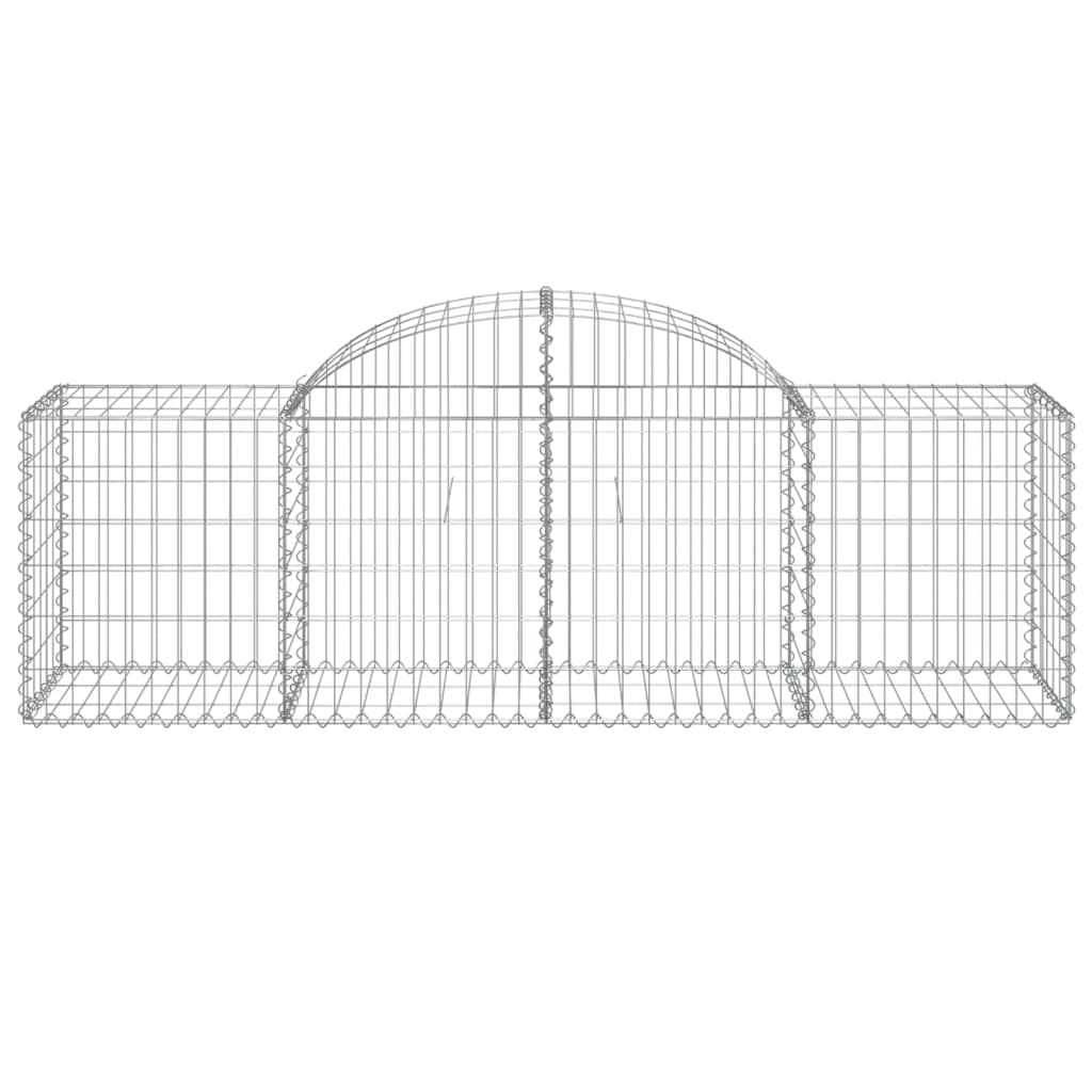 Cestas De Gaviones 4 Uds Forma De Arco Hierro 200x50x60/80 Cm_3
