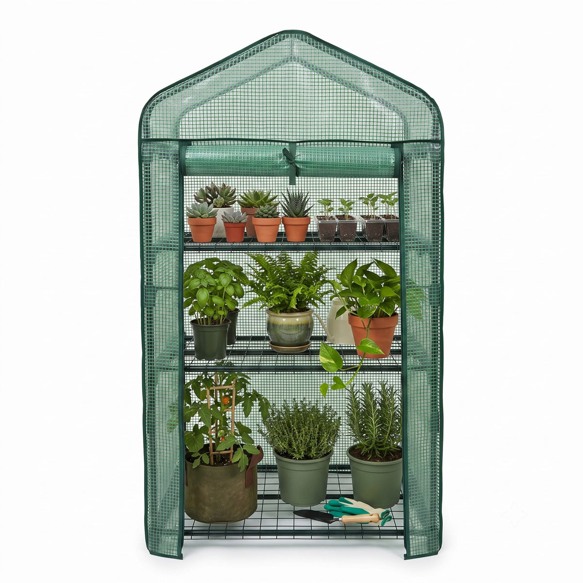 Invernadero Jardín 3 Alturas Malla Pe Ventilada Nyana Garden Acero Resistente Ideal Verano_0