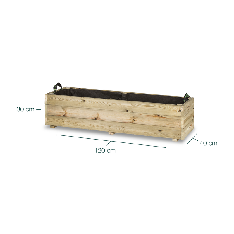 Jardinera De Madera Para Exterior Ghio Kd Hortalia 120x40x30 Cm_5
