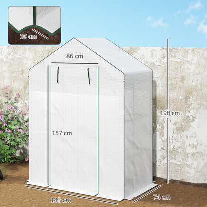 Outsunny Invernadero De Exterior Con 6 Estantes Puerta Enrollable 143x74x190 Cm_2