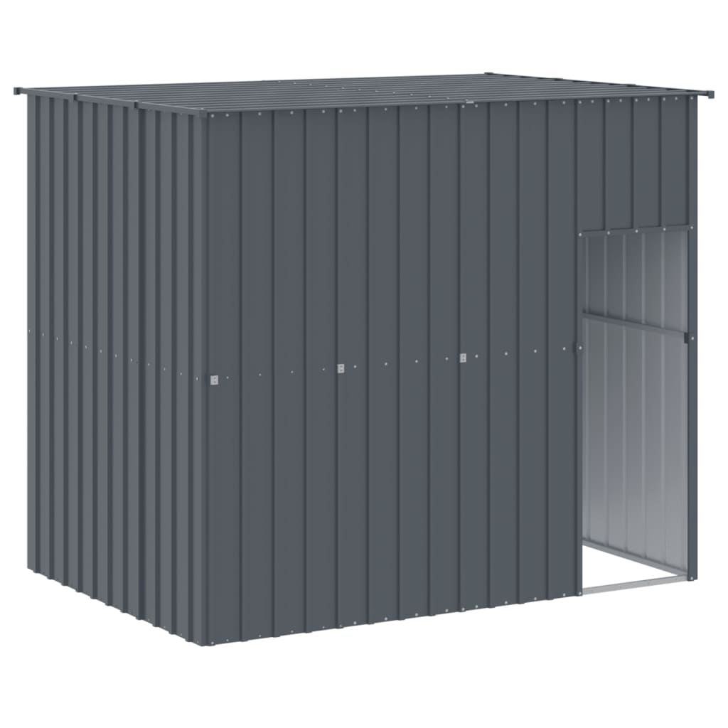 Caseta Perros Con Corral Acero Galvanizado Gris 214x253x181 Cm_5