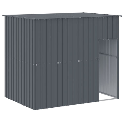 Caseta Perros Con Corral Acero Galvanizado Gris 214x253x181 Cm_5