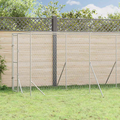 Perrera De Exterior Acero Galvanizado Plateado 2x6x2 M_1